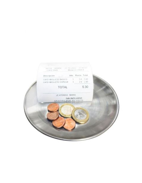BANDEJA PARA CUENTAS ACERO INOX 14CM MY BAR