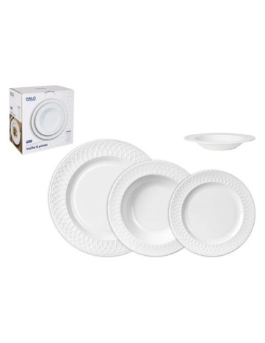 VAJILLA 12 PIEZAS OPAL ATAIFOR BLANCO HALO