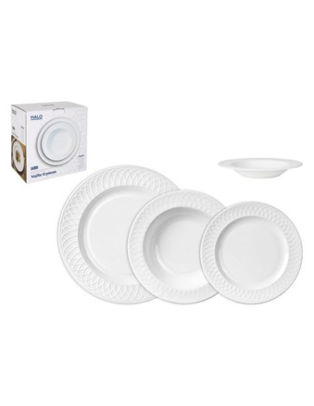 VAJILLA 12 PIEZAS OPAL ATAIFOR BLANCO HALO
