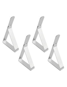 PACK 4 PINZAS SUJETAMANTELES ACERO 7.5X1.2X4.5CM