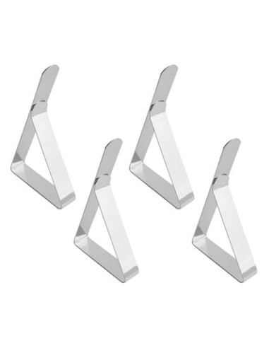 PACK 4 PINZAS SUJETAMANTELES ACERO 7.5X1.2X4.5CM
