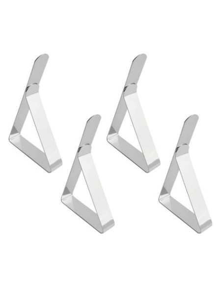 PACK 4 PINZAS SUJETAMANTELES ACERO 7.5X1.2X4.5CM