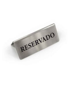 CARTEL TRIANGULAR ACERO MESA RESERVADO MY BAR