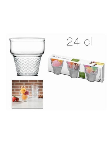 SET 3 COPAS VIDRIO PARA HELADO 240ML