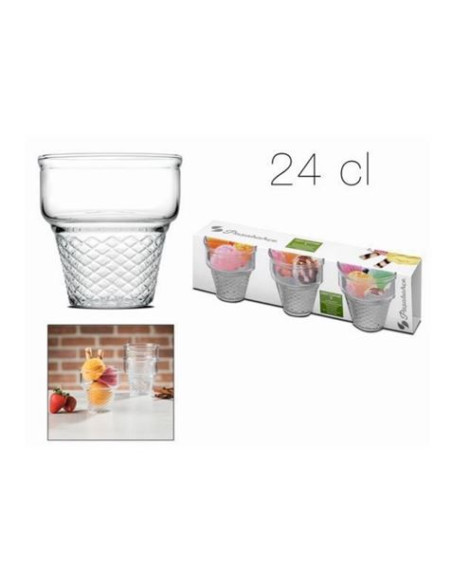 SET 3 COPAS VIDRIO PARA HELADO 240ML