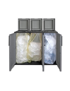 ARMARIO PARA RECICLAJE 3 COMPARTIMIENTOS 1020X370X840MM ARTPLAST