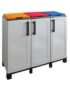 ARMARIO PARA RECICLAJE 3 COMPARTIMIENTOS 1020X370X840MM ARTPLAST