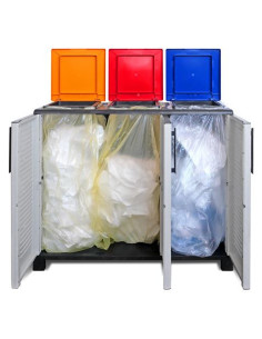 ARMARIO PARA RECICLAJE 3 COMPARTIMIENTOS 1020X370X840MM ARTPLAST 2