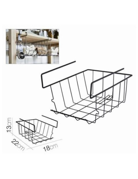 CESTA HOSTELERIA COLGANTE NEGRA 22X18X13