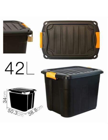 CAJA DE ALMACENAJE 50.3X38.8X34CM NEGRA PARABOX
