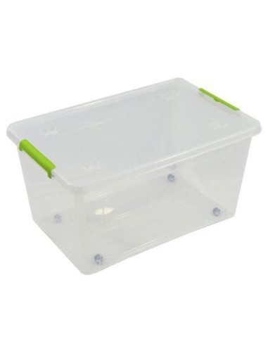 CAJA ORGANIZADORA CON TAPA, RUEDAS Y CIERRES 585X390X300MM ARTPLAST