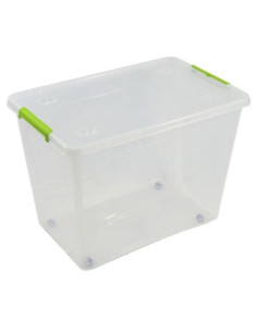 CAJA ORGANIZADORA CON TAPA, RUEDAS Y CIERRES 585X390X410MM ARTPLAST