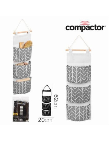 BOLSILLERO DE PARED 3 BOLSILLOS 20X62CM