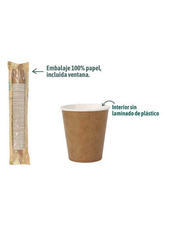 SET 50 VASOS CARTON KRAFT 120CC ALGON