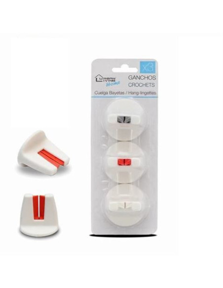 SET 3 GANCHOS COLGADORES COLORES URBAN LIVING