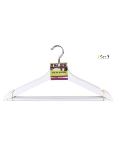 SET 3 PERCHAS MADERA BLANCA 42.5X21.5 CONFORTIME