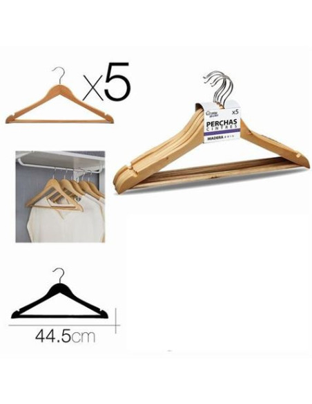 SET 5 PERCHAS MADERA 44CM URBAN LIVING