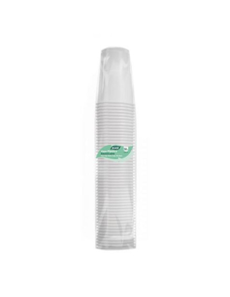 PACK 50 VASOS PLASTICOS BLANCO 250CC ALGON