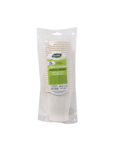 SET 25 VASO BLANCO CARTON 200CC ALGON