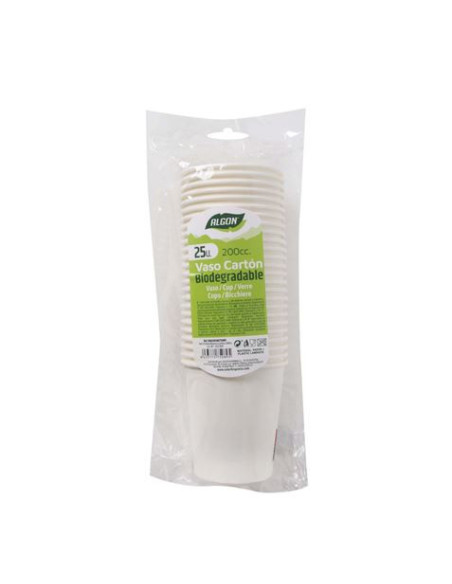 SET 25 VASO BLANCO CARTON 200CC ALGON