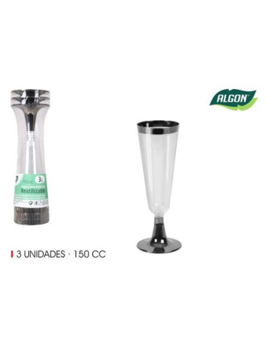 SET 3 COPAS CAVA 3 PIEZAS 150CC ALGON