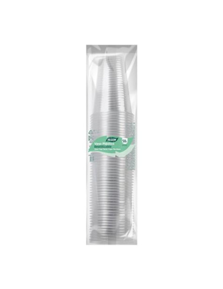 SET 50 VASOS TRANSPARENTE 200CC ALGON