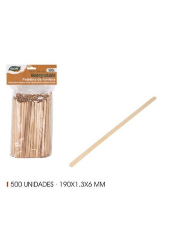 SET 500 PALETINAS MADERA 190X1.3X6MM ALGON