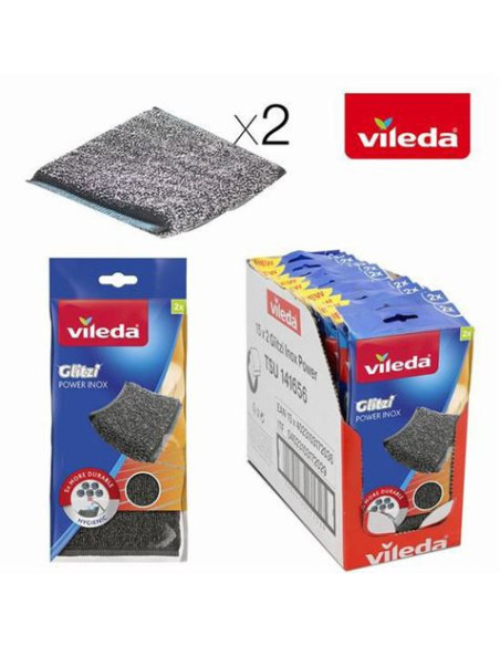 PACK 2 ESTROPAJOS FIBRA VERDE ULTRA FRESH VILEDA