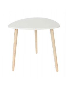 MESITA AUXILIAR MADERA BLANCA 48CM