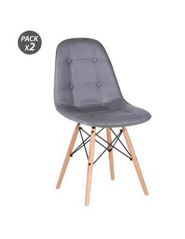 PACK 2 SILLAS DESIGN D300 GRISES MUVIP