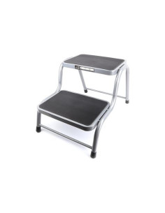 TABURETE ACERO 2 PELDAÑOS MADER 2