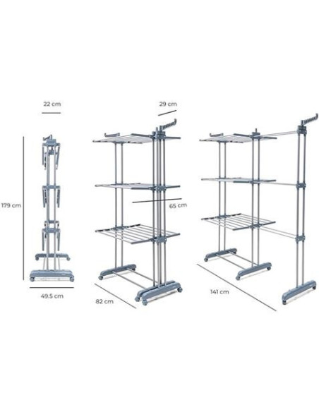 TENDEDERO VERTICAL EXTENSIBLE HASTA 141CM CON RUEDAS INNOVAGOOD