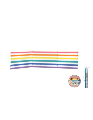 PARAVIENTO DE PLAYA CON 4 PALOS ACERO CON FUNDA