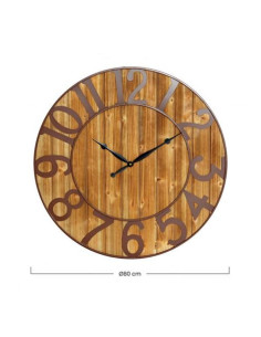 RELOJ DE PARED VINTAGE MADERA OSCURA 80CM