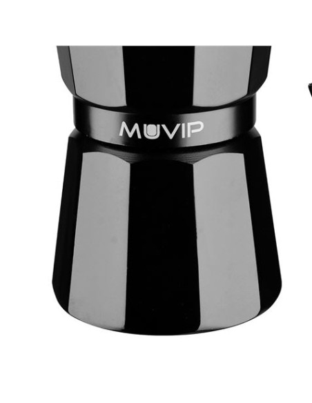 CAFETERA 3 TAZAS ALUMINIO NEGRO MATE ANTIADHERENTE MUVIP