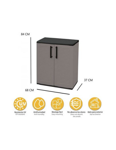 ARMARIO BAJO DE PLÁSTICO 680X370X840MM LINEA EASY ARTPLAST