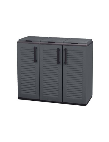 ARMARIO PARA RECICLAJE 3 COMPARTIMIENTOS 1020X370X840MM ARTPLAST