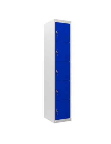 TAQUILLA METÁLICA 5 PUERTAS 1800X300X500MM AZUL CROMAD