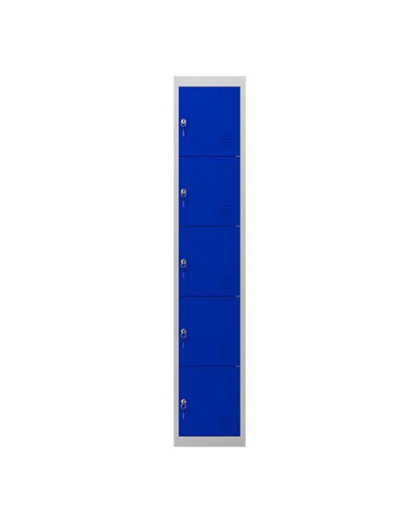 TAQUILLA METÁLICA 5 PUERTAS 1800X300X500MM AZUL CROMAD