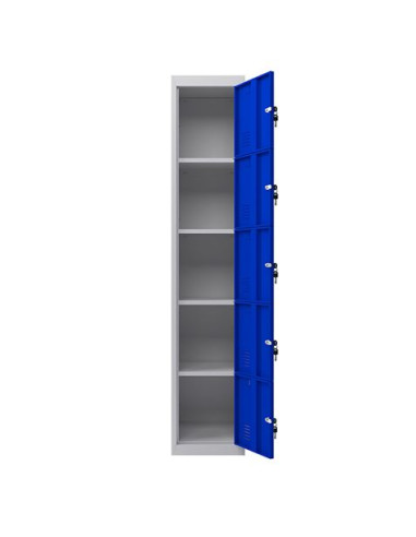 TAQUILLA METÁLICA 5 PUERTAS 1800X300X500MM AZUL CROMAD