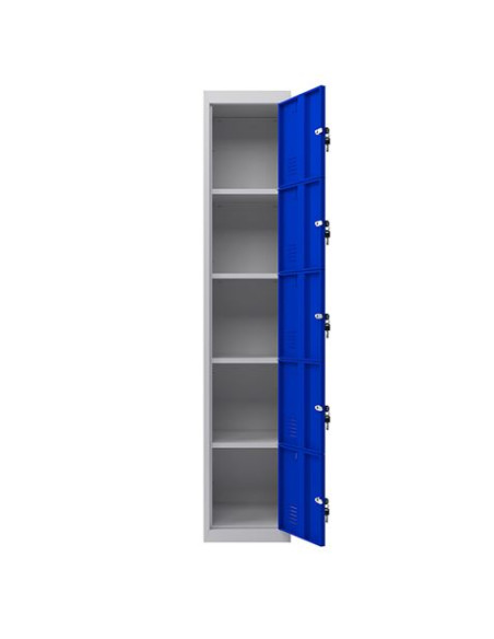TAQUILLA METÁLICA 5 PUERTAS 1800X300X500MM AZUL CROMAD
