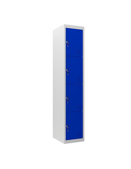 TAQUILLA METÁLICA 4 PUERTAS 1800X300X500MM AZUL CROMAD