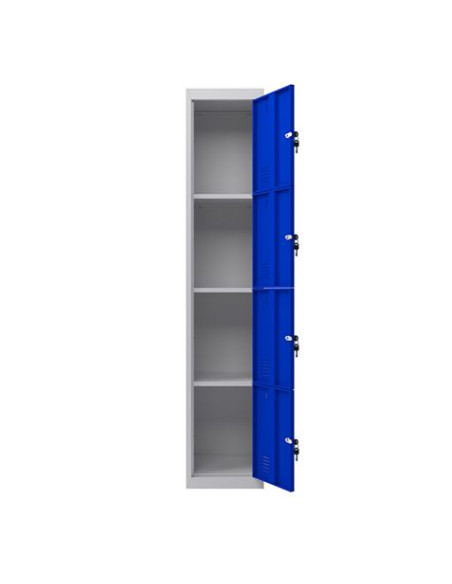 TAQUILLA METÁLICA 4 PUERTAS 1800X300X500MM AZUL CROMAD