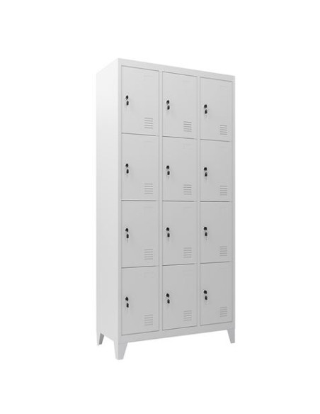 TAQUILLA METÁLICA CON PATAS 12 PUERTAS 1900X1000X500MM CROMAD