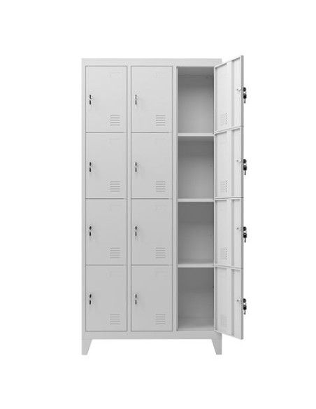 TAQUILLA METÁLICA CON PATAS 12 PUERTAS 1900X1000X500MM CROMAD