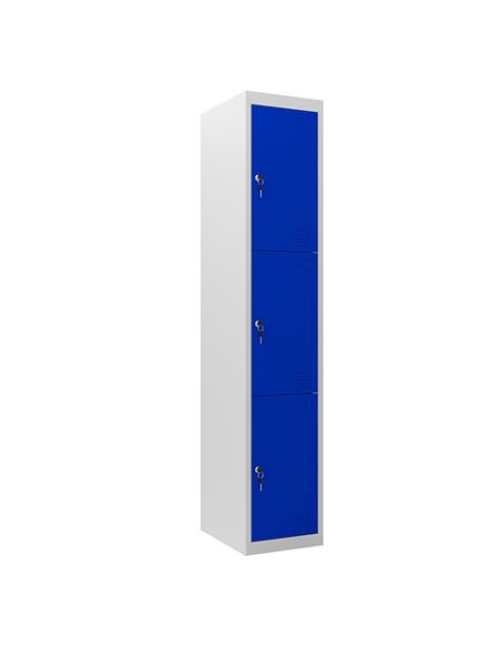 TAQUILLA METÁLICA 3 PUERTAS 1800X300X500MM AZUL CROMAD