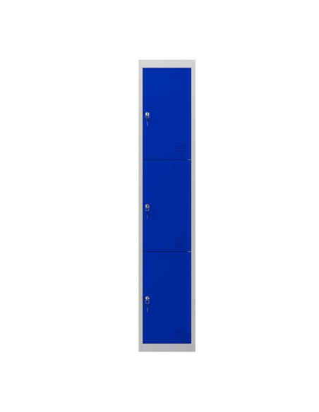 TAQUILLA METÁLICA 3 PUERTAS 1800X300X500MM AZUL CROMAD