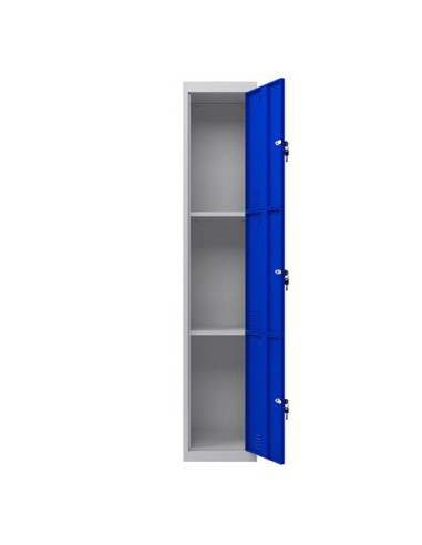 TAQUILLA METÁLICA 3 PUERTAS 1800X300X500MM AZUL CROMAD