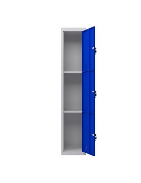 TAQUILLA METÁLICA 3 PUERTAS 1800X300X500MM AZUL CROMAD