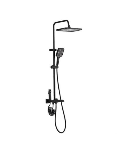 COLUMNA DE DUCHA COMPLETA SEL. BOTON DISPLAY NEGRA FONTASTOCK